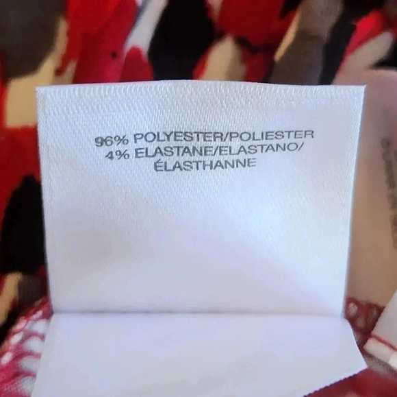 Evan Picone Black Label red, black and white wrap blouse Size Small - Picture 3 of 5